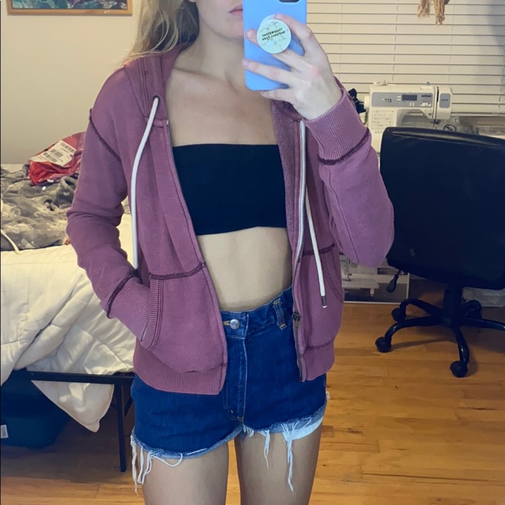 Burgundy zip up jacket